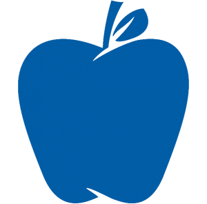 Blue apple logo with transparent background