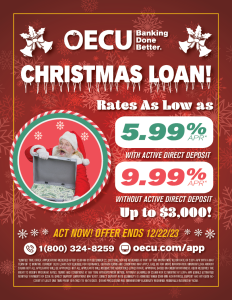 OECU's Christmas Loan. Contact us for more details.