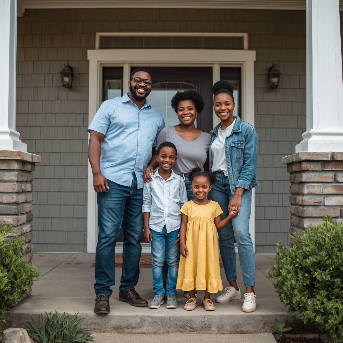 family-standing-outside-new-home
